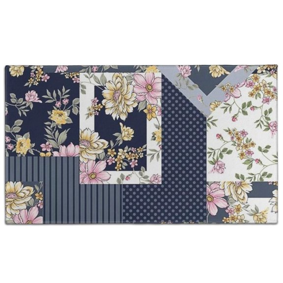 Pioneer Flower Floral Print Pattern Door Rugs,Washable Non Slip Door Mats Indoor,Decorative Door Mats,Entry Mat Indoor for Entrance,Bedroom,Kitchen,Bathroom,17"x30"