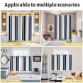 thumbnail image 6 of Navy Blue Khaki Striped Kitchen Curtains 84 Inch Length, Modern Minimalist Ombre Lines Grommet Top Bedroom Living Room Curtains, Light Filtering Cafe Curtain Drapes 2 Panels Set 84''x84'', 6 of 9