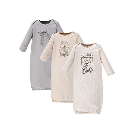 UPC: 0660168923223 | Yoga Sprout Baby Cotton Long-Sleeve Gowns 3pk  Wild  0-6 Months