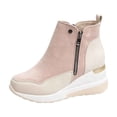 thumbnail image 2 of Bnwani Boots for Women,Winter Boots,Round Toe,Zip-Up,Wedge,Cozy,Beige,37(US:6), 2 of 9