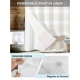 thumbnail image 3 of No Hook Cloth Fabric Shower Curtain with Snap in Liner, Brown Stripe Waterproof Shower Curtains Set with See Through Top Window, Modern Rustic Horizontal Brown Striped Bath Curtains Shower 36"x72", 3 of 6