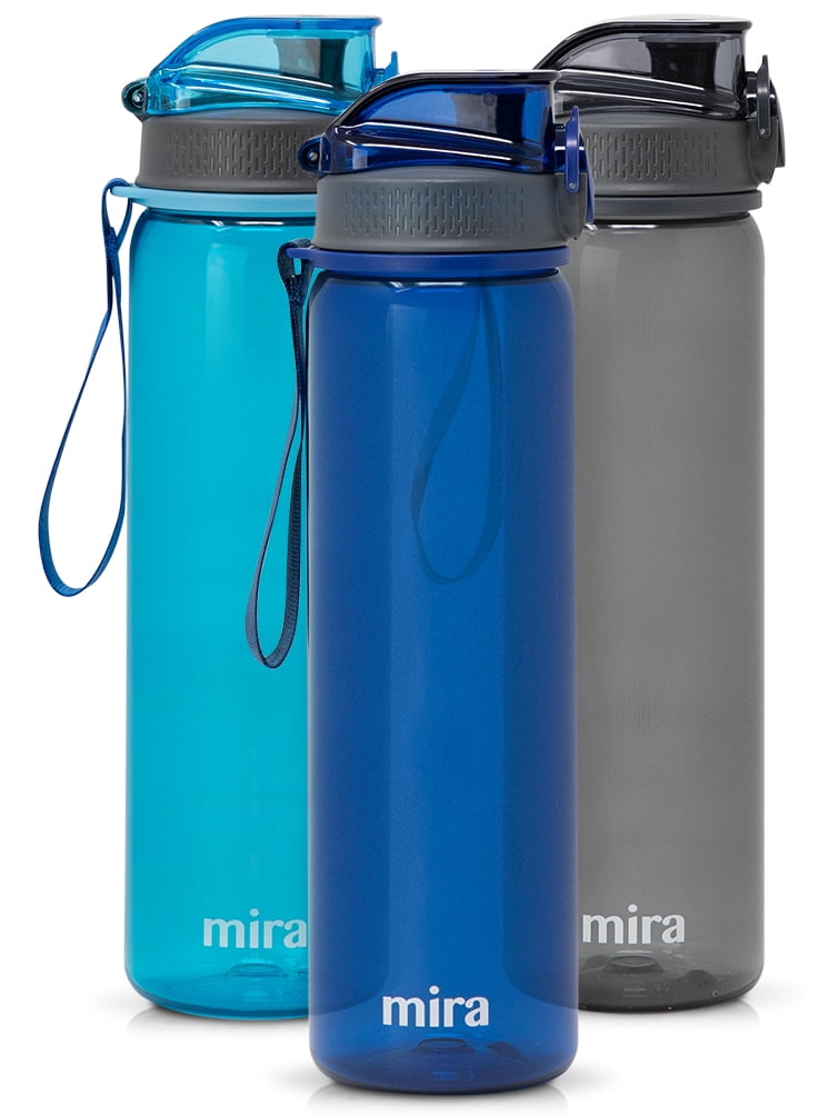 Mira Reusable Tritan Water Bottle BPAFree Plastic Sports Water