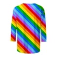 thumbnail image 4 of Tops for Women Women's T-Shirts Three Quarter Length Sleeve Tops Sparkly Stripe Print Tee Shirts Crewneck Blouse Casual Loose Tunic All&nbsp;Orders&nbsp;Placed&nbsp;By&nbsp;Me, 4 of 5