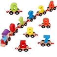 thumbnail image 5 of FNNMNNR Wooden Train With Numbers Educational Toy  Multicolor Wooden Dragging Intellectual Building Blocks Toy Car, 5 of 5
