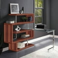 thumbnail image 6 of ACME Buck II Writing Desk with Shelf in Clear and Walnut High Gloss, 6 of 9