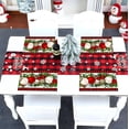 thumbnail image 2 of Black and Red Gingham Christmas Placemats Set of 4 Buffalo Check Plaid Xmas Place Mats for Home Kitchen Dining Table Decoration, 2 of 6