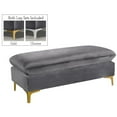 thumbnail image 1 of Meridian Furniture Naomi Ottomane en Velours Gris, 1 of 5