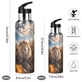 thumbnail image 2 of Lion Flowers Sky Grass Sports Water Bottle with Straw Lid Insulated Stainless Steel Leak Proof BPA Free Thermal Mug with Handle for Gym Yoga Cycling Camping, 2 of 8
