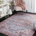 thumbnail image 4 of SAFAVIEH Tucson Jayla Oriental Machine Washable Area Rug, Gray Blue/Rust, 6' x 6' Square, 4 of 15