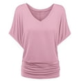 thumbnail image 3 of Womens T Shirts Summer Tops 2025 Plus Size Short Sleeve V-Neck Loose Fit Stretchy Basic Tees Tshirts Shirts for Women, 3 of 6