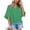 Green, variant on Women Summer Solid Color Loose Fit T Shirt Draped Casual Crew Neck Top with Batwing Half Sleeves