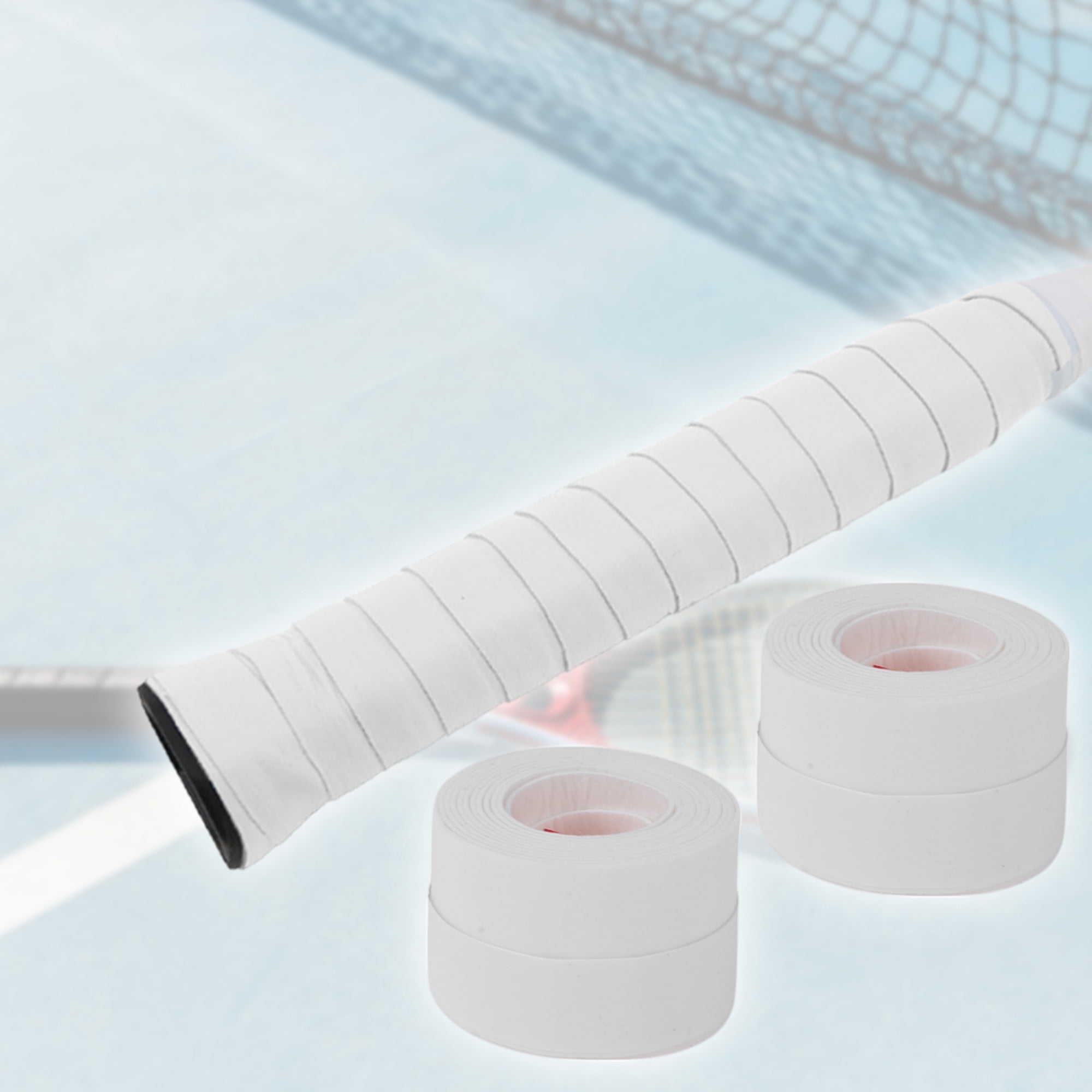 Unique Bargains 2 Pcs Tennis Racket Grip Tape Dry Overgrip Tape White