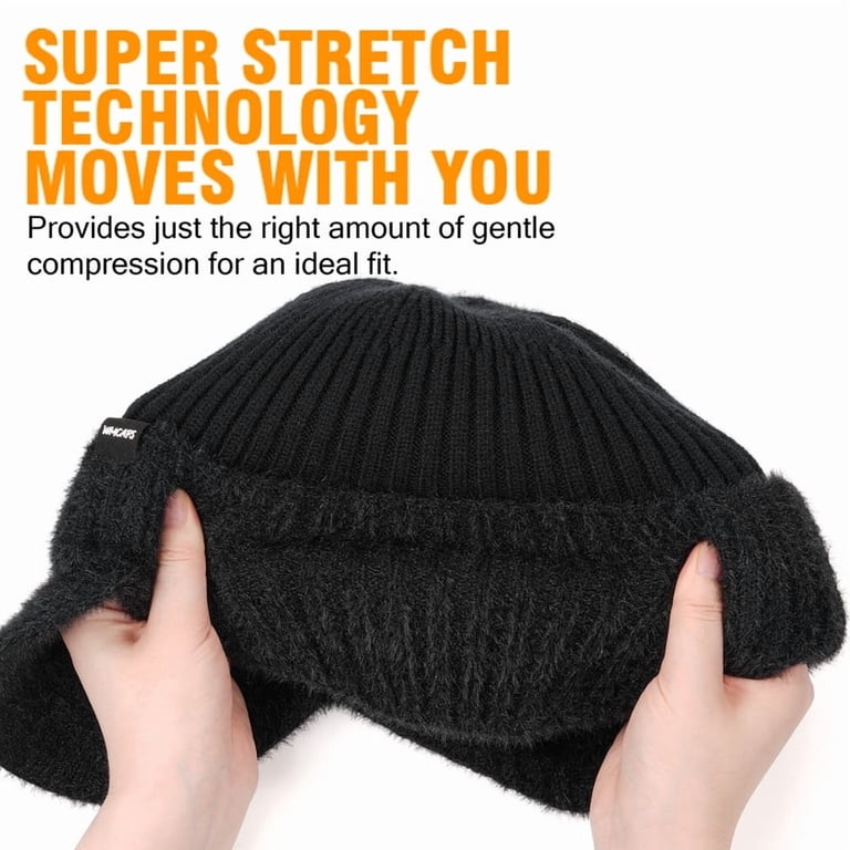 Wmcaps, Winter Beanie with Fleece Lining, Brim and Ear Flaps  display picture 3