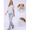 thumbnail image 2 of DARING DIVA Women's Short Sleeve Button Down Striped Shirt for Casual Wear XS White, 2 of 6
