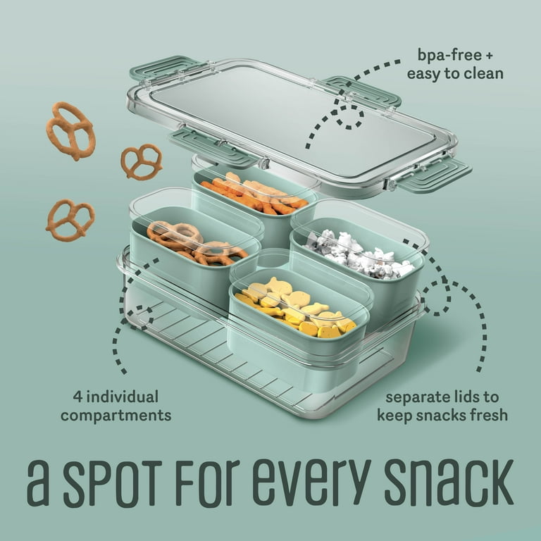 Cook with Color 4-Compartment Mini Snack Box Food Storage Carrier