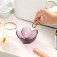 thumbnail image 2 of Bandeja para joyas Binoster de vidrio morado en forma de flor 9 x 9 x 4 cm, 2 of 9