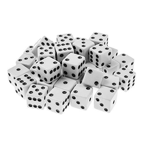 16mm Official Size 100 Casino Certified White Dice 