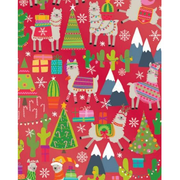 The Gift Wrap Company Jumbo Gift Wrap Roll, Fa La La La Llama - Metallized