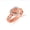 Rose Gold, variant on Gold Diamond Heart Halo Cuban Chain Link Ring (10K White Gold,Size 9)
