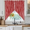 thumbnail image 6 of Red Striped Swag Valances for Windows, Kitchen Window Curtains Over Sink, Classic Minimalist Waves Lines Pattern Window Treatment Curtains for Living Room/Bedroom Curtains 2 Panel Sets 36"x45", 6 of 8