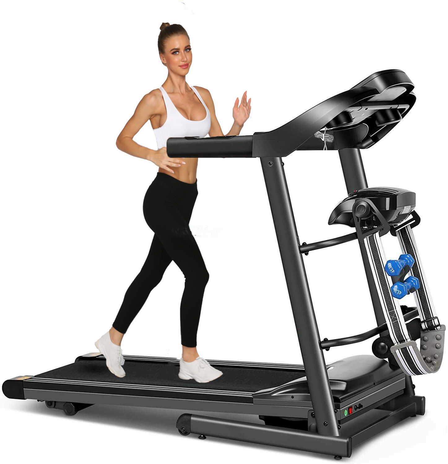Treadmill with Multifunctional Massage Head Legs and Neck SYTIRY Home Treadmill,3.25 HP Folding Treadmill Exercise Machine Suitable for Home/Office/Gym Aerobic Fitness Trainer for Waist