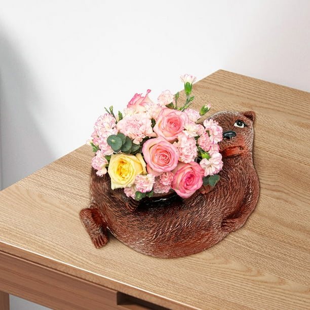 Bandeja para plántulas con forma de nutria, maceta de interior, maceta pequeña única para suculentas, maceta decorativa para jardín, bandeja para plántulas.