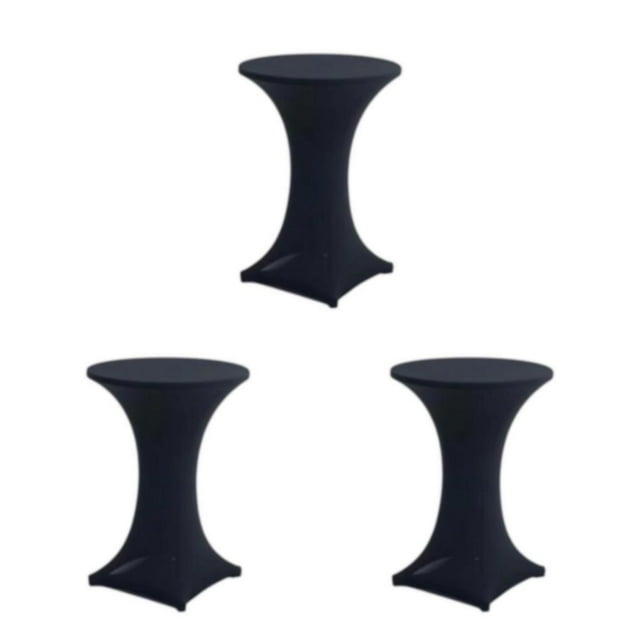 Maytalsory Environmentally Friendly Stretch High Table Cover Easy Care And Stain-resistant black 3Set