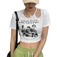 thumbnail image 3 of Blusa informal para mujer, top corto para mujer, top corto retro para mujer, top corto de manga corta con integración sin costuras, 3 of 9