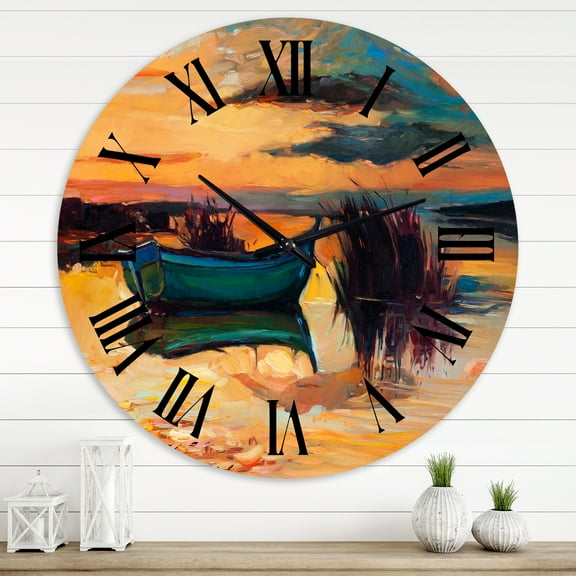 Designart 1 in Quartz Coastal Wall Clock
