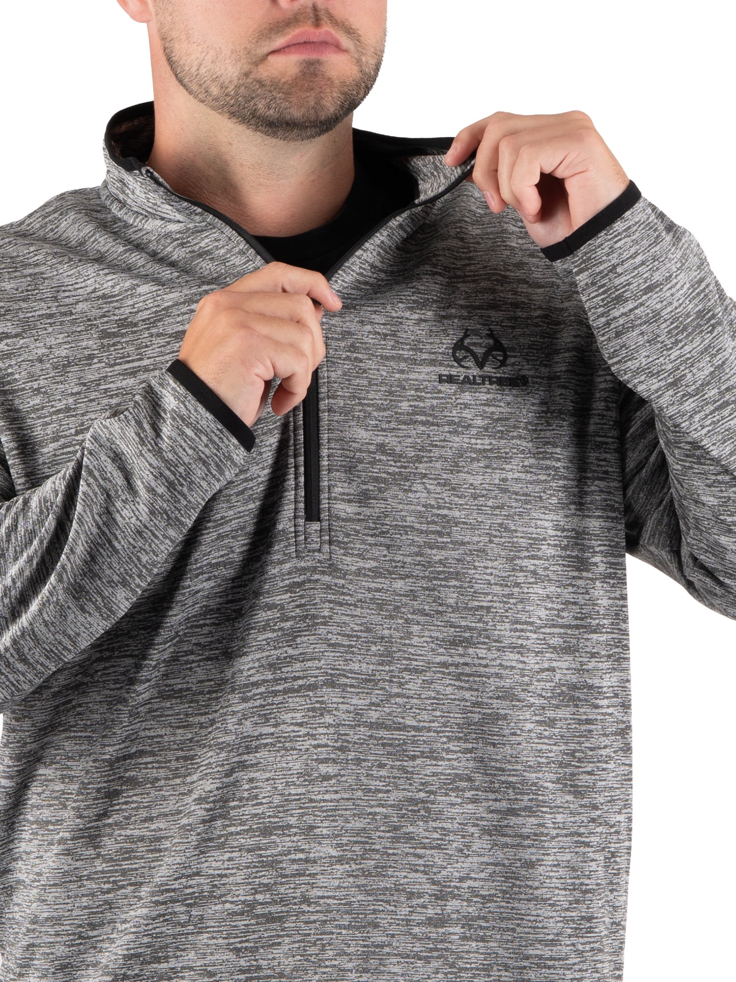 Realtree Men's Fleece Quarter Zip Pullover Sweatshirt, Sizes S-2XL