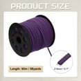 thumbnail image 2 of Uxcell 98 Yards x 2.6mm Faux Leather Cord, Flat Suede Cord Leather Strip Braiding String Lace, Dark Purple, 2 of 7