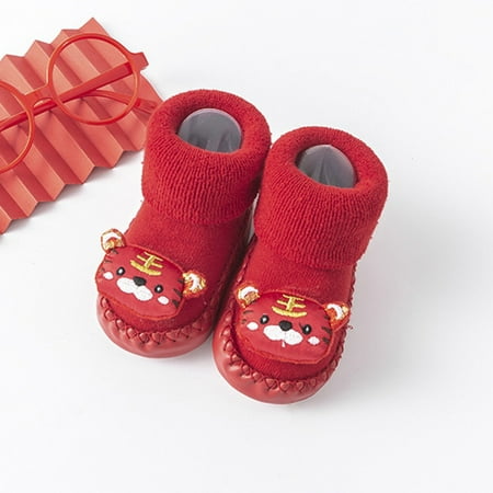

Quealent Winter Booties For Baby Boy Baby Booties Girls Boys Slippers First Walkers Shoes Warm Socks Crib Shoes RD2 0 Months