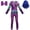 B+Gloves+Blue Wig, variant on Girls 3D Printed Magic Villain Jumpsuit w/Gloves Rebel Fairy Costume Long Sleeve Bodysuit for Halloween Dress Up