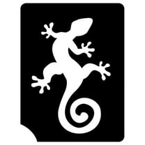 Art Factory Glitter Tattoo Stencil - Gecko (5/pack), Temporary Tattoo Template for Kids Adults, Face Paint Stencil Body Art Stencil, Gecko Stencil for Face Painting, Party, Festival , 3"x2.25"