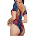 thumbnail image 2 of Balery Vibrant Hummingbird Watercolor Art Body de cuello redondo de manga corta para mujer Tops de manga corta Tops básicos-Small, 2 of 7