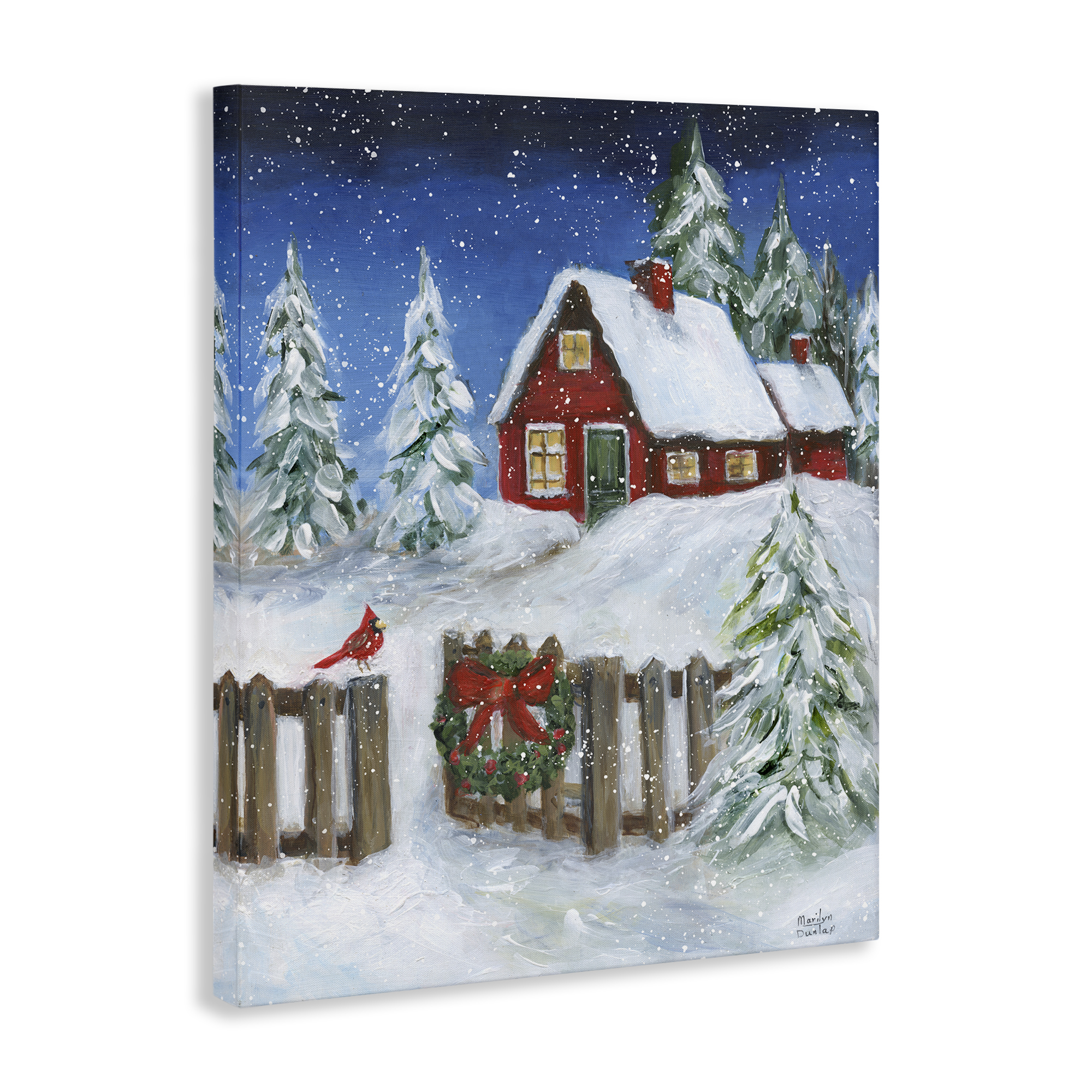 Stupell Industries Traditional Winter Scene Holiday Painting Gallery Wrapped Canvas Art Prints Wall Art, 36 x 48
