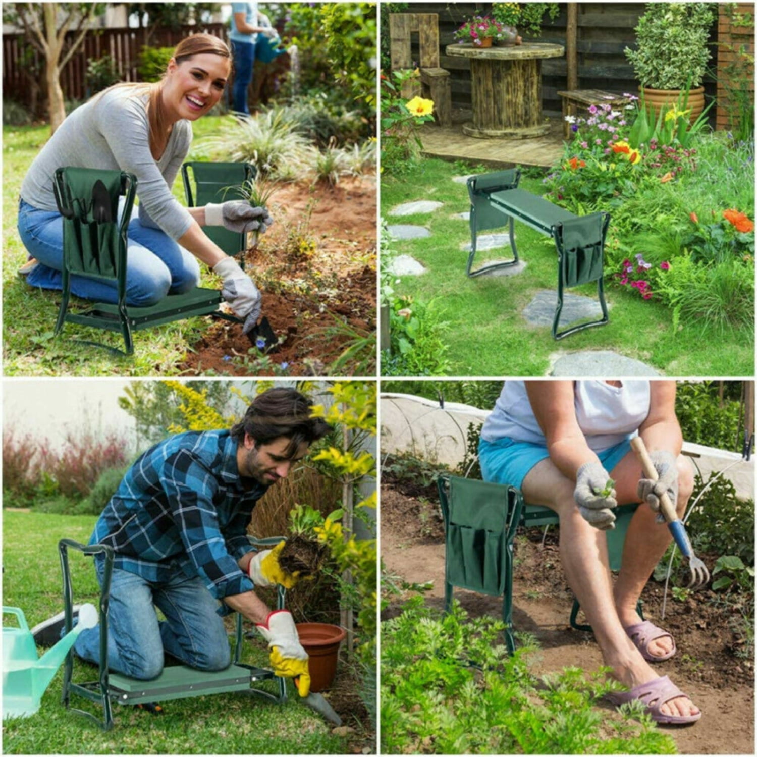 Heavy Duty Upgraded Garden Kneeler Thicken Seat Padded Kneeling Stool Outdoor