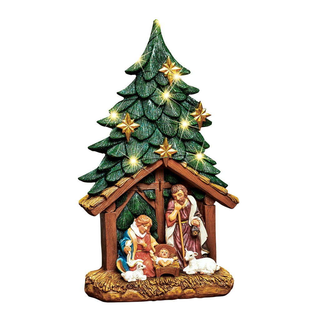 LED Lighted Holy Family Nativity Scene Wall Décor | For Fireplace ...