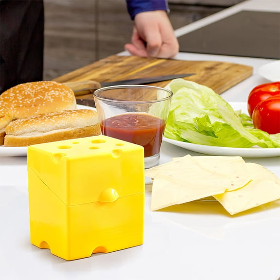 STOBOK Cheese Slice Storage, Assorted Color ABS Container for Fridge, Set, Freshness Preserving