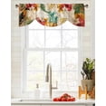 thumbnail image 3 of Toucan Flower Fruit Pineapple Map Window Valance Curtain Kitchen Cafe Short Curtains Living Room Tie-Up Valance Curtain, 3 of 6