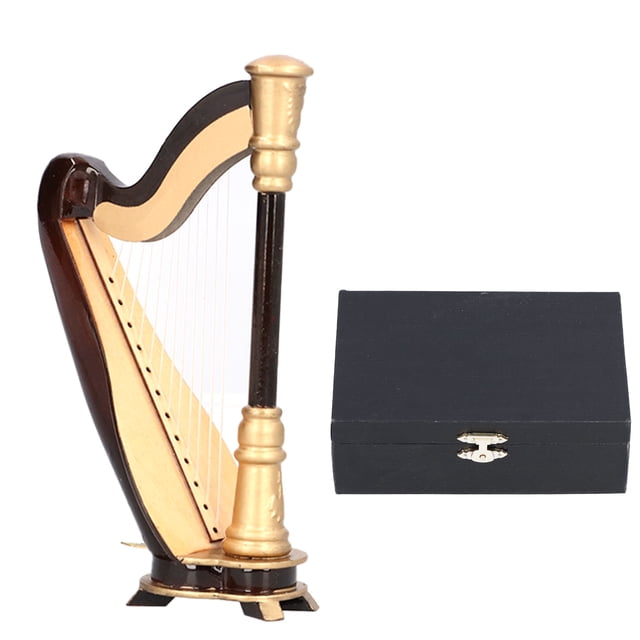 Oubit Instrument Holiday Gift,Mini Harp Model Musical Mini Musical Instrument Ornament Mini Harp Ornament Elevated Design