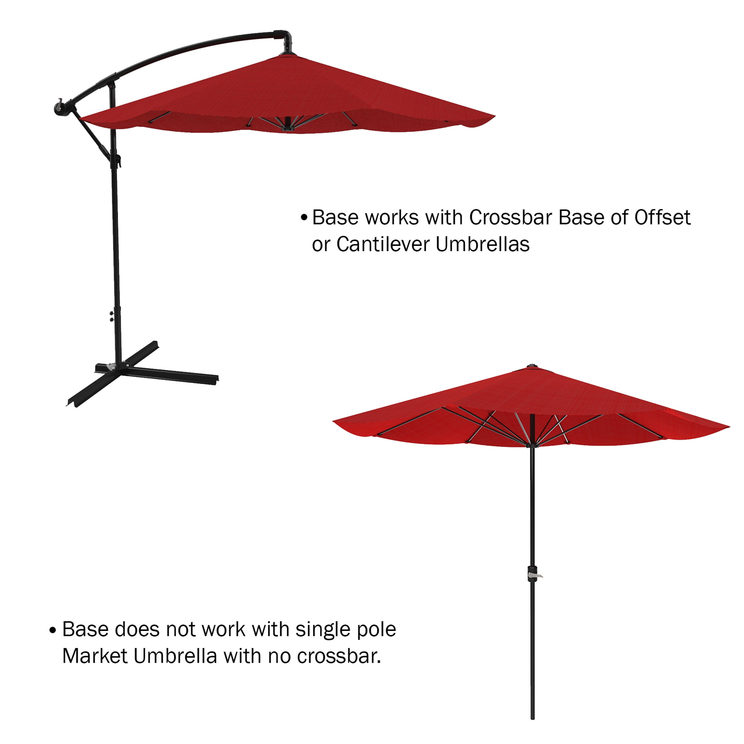 Pure Garden Umbrella Base for Crossbar Pole Cantilever or Offset Umbrellas