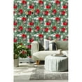 thumbnail image 2 of Red Flowers Wallpaper Pre-Pasted - 25"W x 125"H, 2 of 3