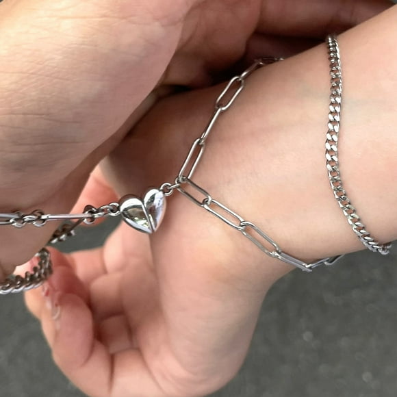 asddcavvf Titanium Couple Bracelet Attracting Splicing Stacking Striking Steel Ring Bracelets