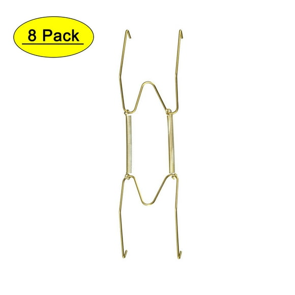 Unique Bargains Plate Hanger, 8' W Type Zinc Plated Invisible Wall Decorative Hooks, 8 Pcs