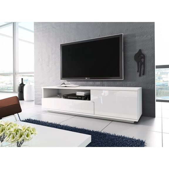 Modern white 54" TV Stand LEON 2 for TV's up to 60"