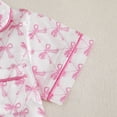 thumbnail image 4 of Zanarzt Valentines Pajamas Kids Girls Pajamas Silk PJS Set Bow Satin Sleepwear Short Sleeve Jammies for Kids Button Down Nightwear Pink,3-4 Years, 4 of 9