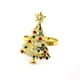 thumbnail image 1 of Anillos para servilletas de árbol de Navidad, juego de 6 anillos para servilletas para decoración de mesa en el hogar, Navidad, Acción de Gracias, vacaciones, dorado Rojo Verde RV011031-00109SDJ, 1 of 5