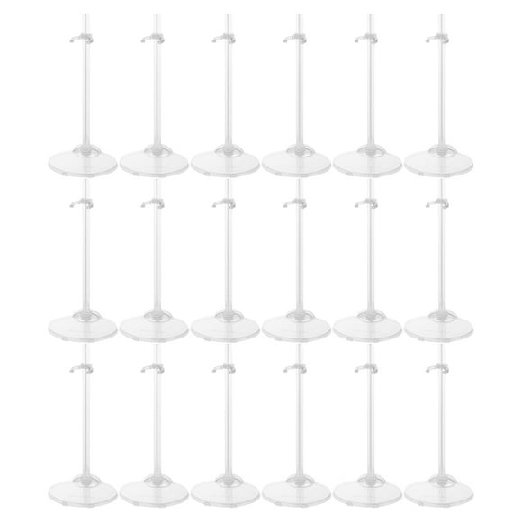 18pcs Soportes Soportes Muñeca Soportes Mostrar bastidores transparentes (transparentes)
