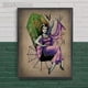 thumbnail image 1 of Póster e impresión de Arte de bruja de dibujos animados de viernes y Satán, decoración del hogar, Bat Ghoul y Zombie, novia, arte gótico de pared, pintura en lienzo, 1 of 4